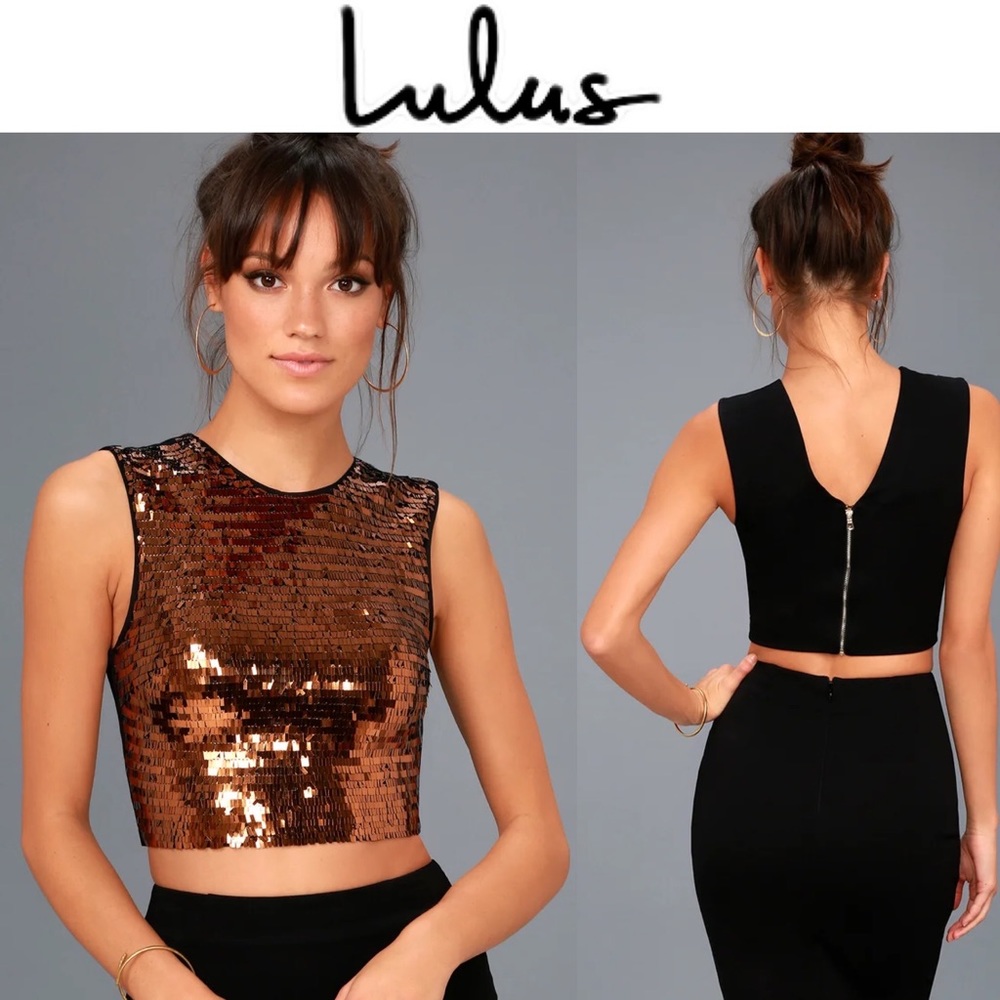 *NWT Ali & Jay Copper Sequin Disco Ball Top*